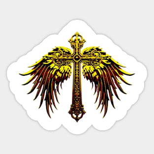 Cross and Wings Sticker